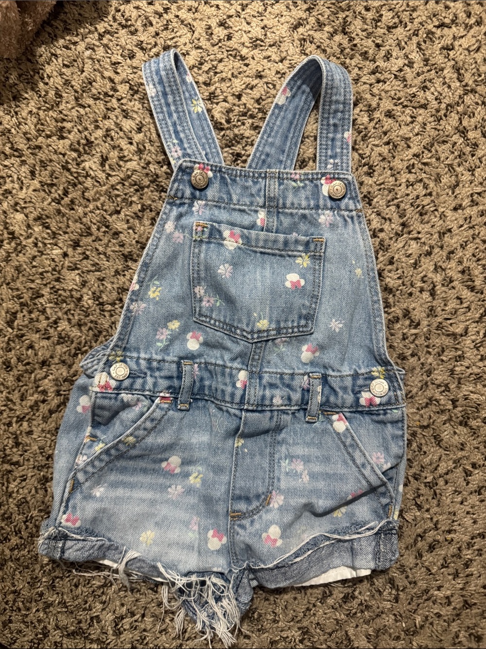 GAP Light Blue Denim Floral Shortalls - Girls
